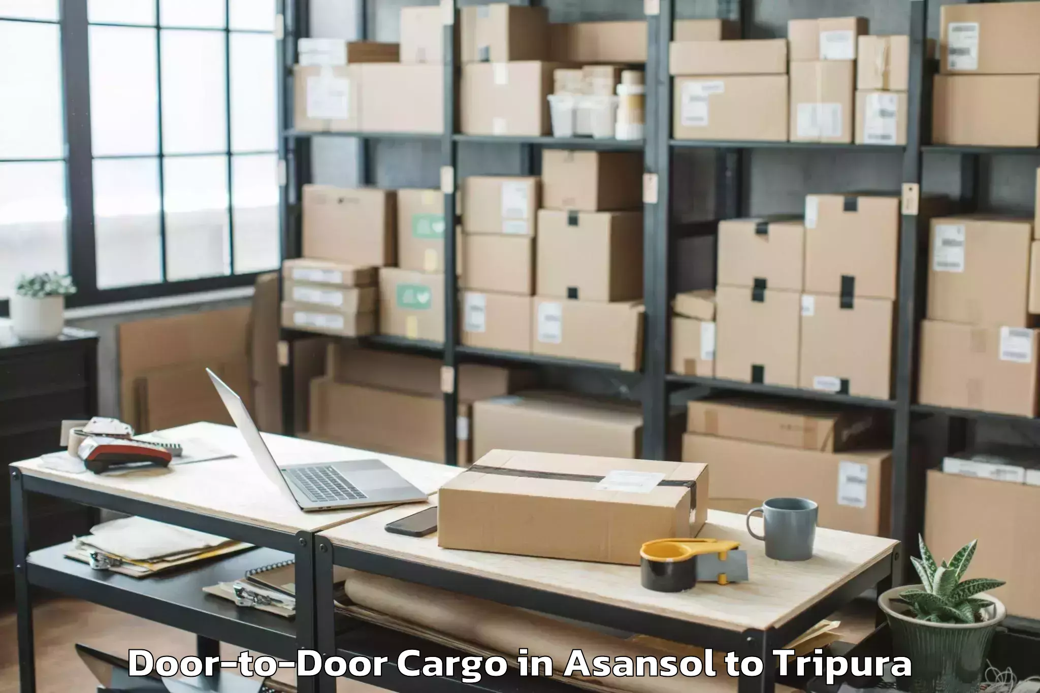 Reliable Asansol to Amarpur Gomati Door To Door Cargo